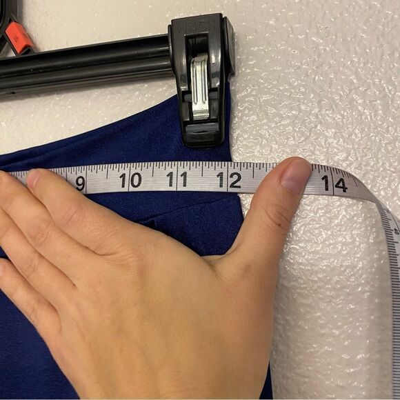 Kelle dance 2 piece blue mesh flocked crop top leggings pants light switch MA - Picture 11 of 13